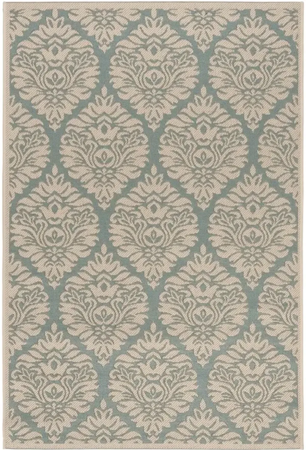 Safavieh BEACH HOUSE Collection BHS135K-3 Aqua / Cream 3' X 5'