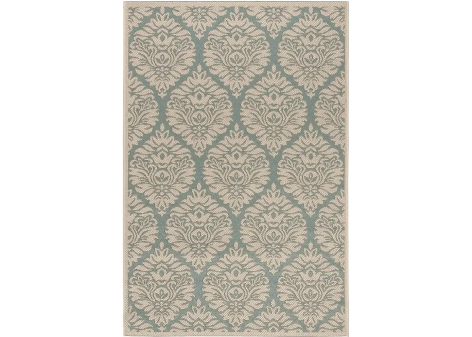 Safavieh BEACH HOUSE Collection BHS135K-3 Aqua / Cream 3' X 5'