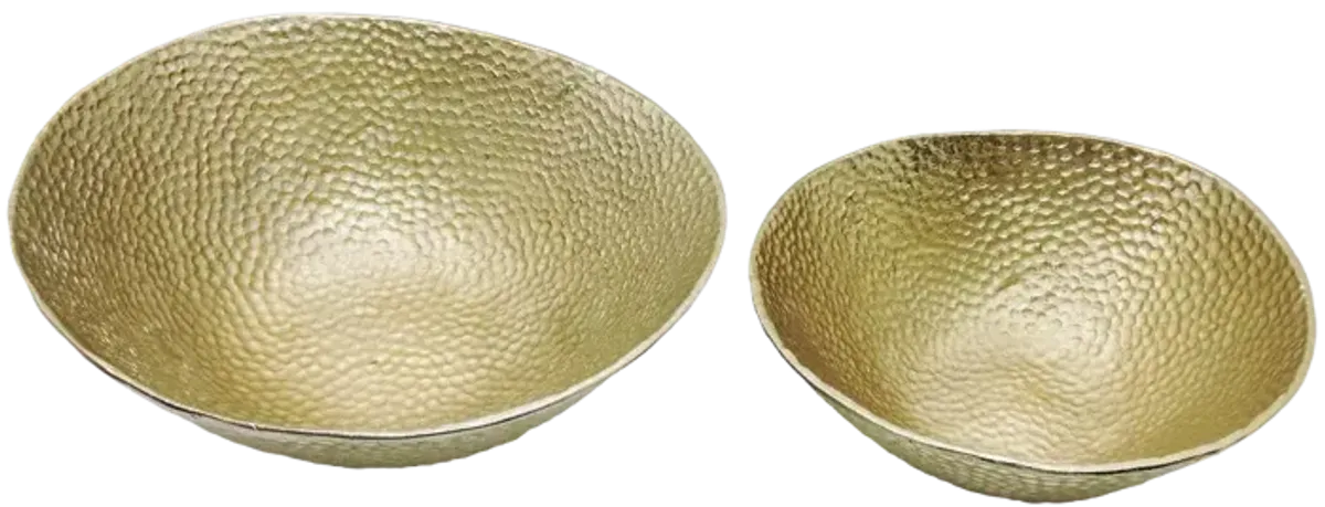 Round Hammered Bowls - Set of 2