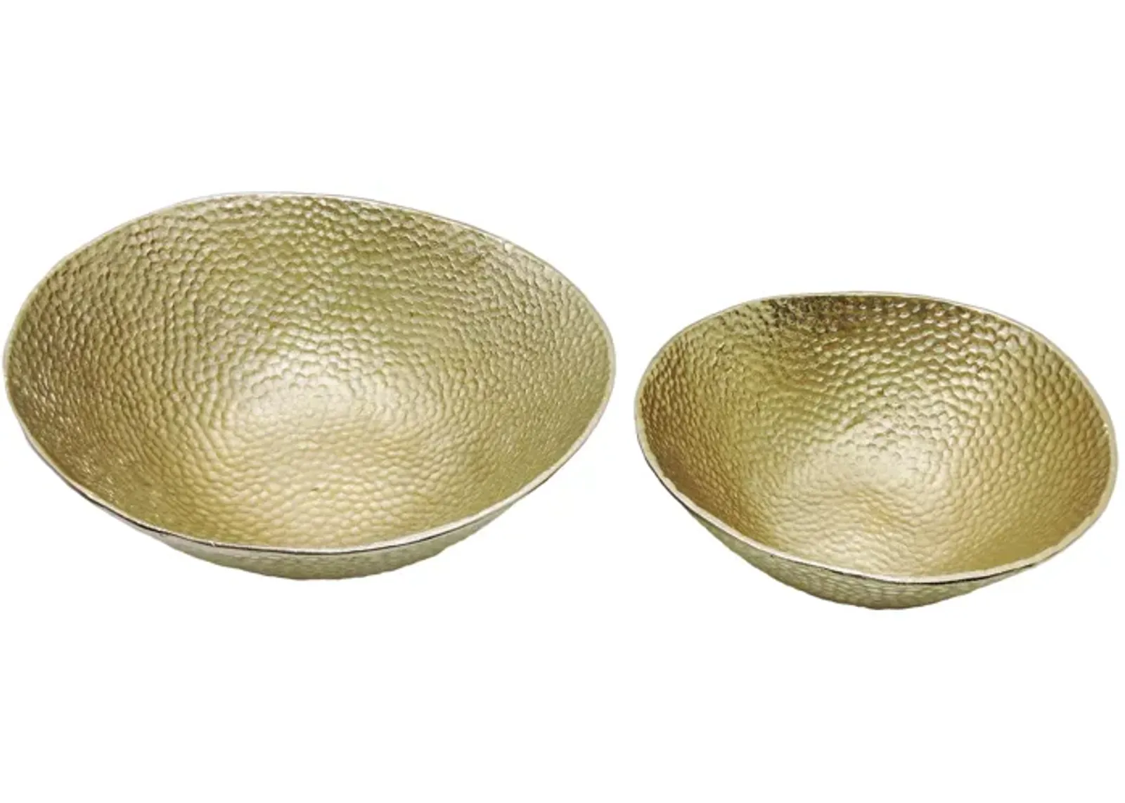 Round Hammered Bowls - Set of 2