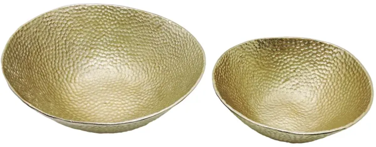 Round Hammered Bowls - Set of 2