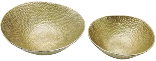 Round Hammered Bowls - Set of 2