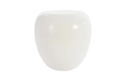 river stone side table, gel coat white