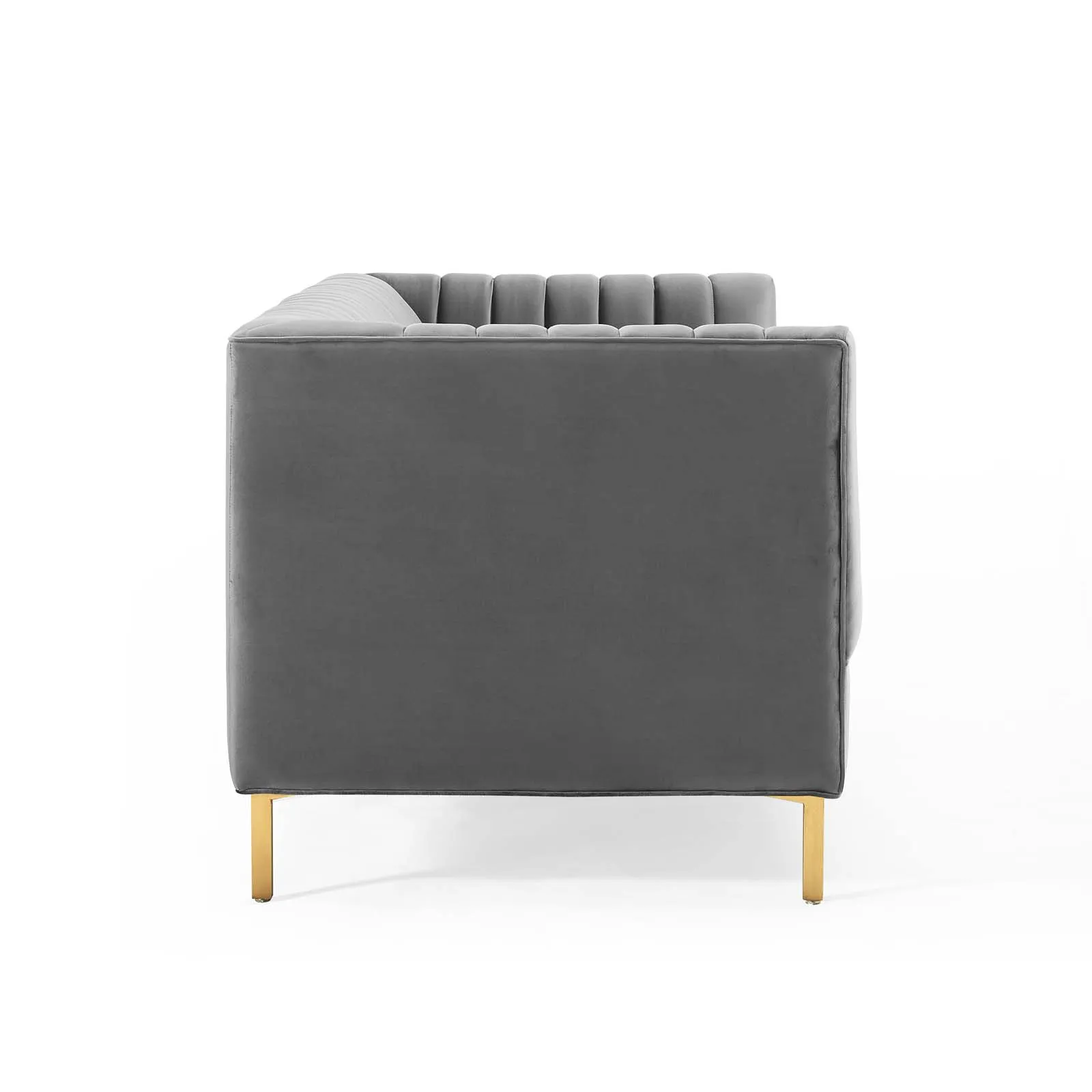 Shift Channel Tufted Performance Velvet Sofa