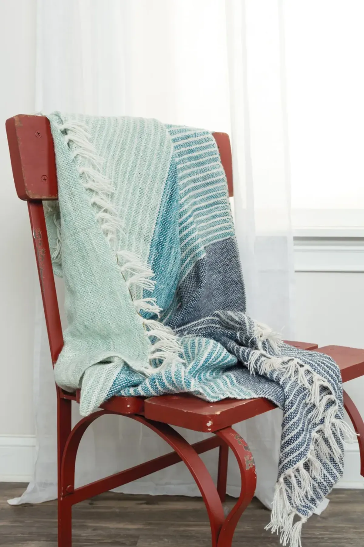 Stripe Navy Throw