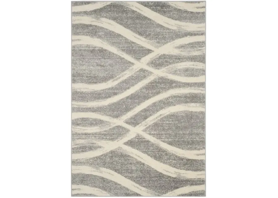 Adirondack Contemporary Grey / Cream 9' X 12' Powerloomed Rug