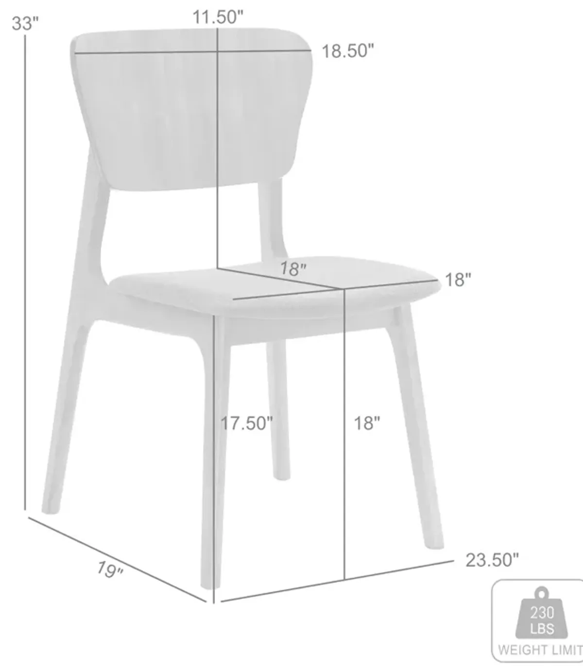 Kalia Wood Dining Chair in Walnut Finish with Orange Fabric - Set of 2