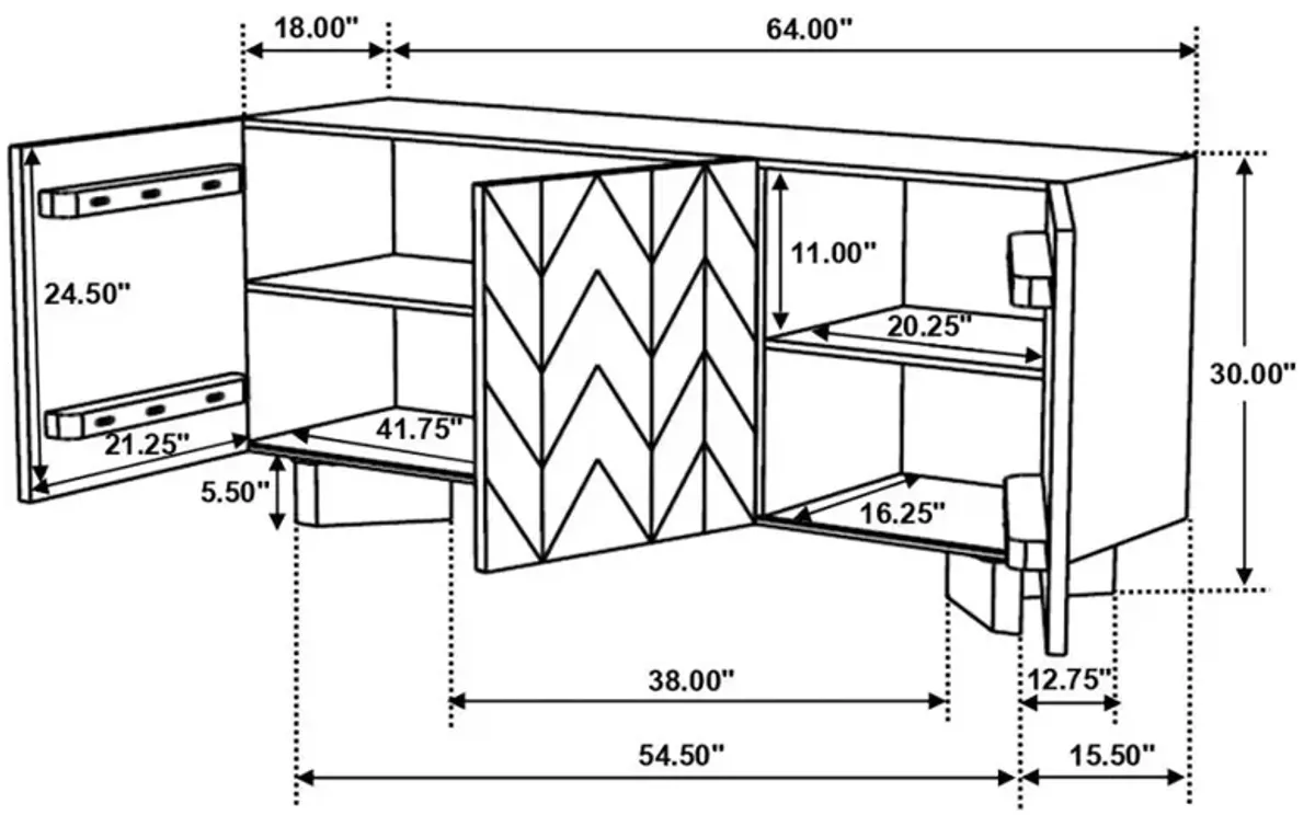 Tyler 3-Door Dining Sideboard Server