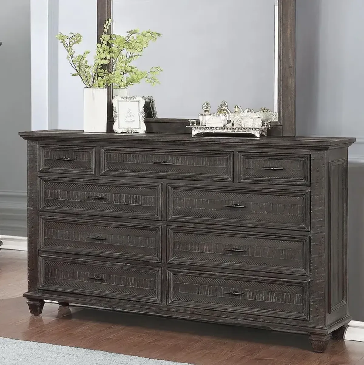 Abigail 9-Drawer Dresser Weathered Carbon