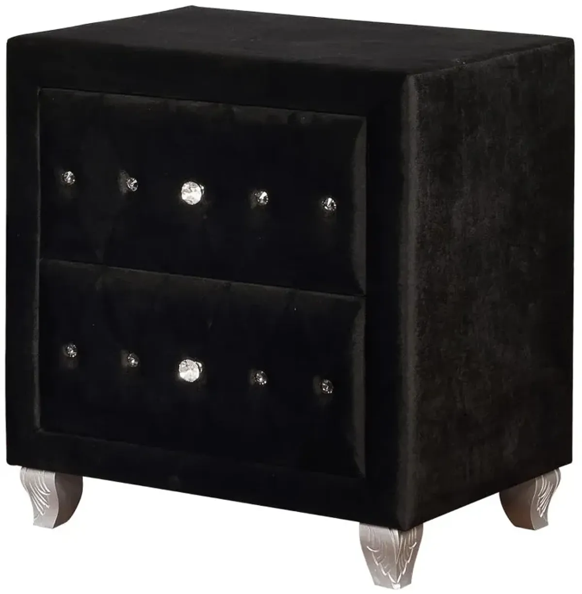 Deanna 2-drawer Rectangular Nightstand Black