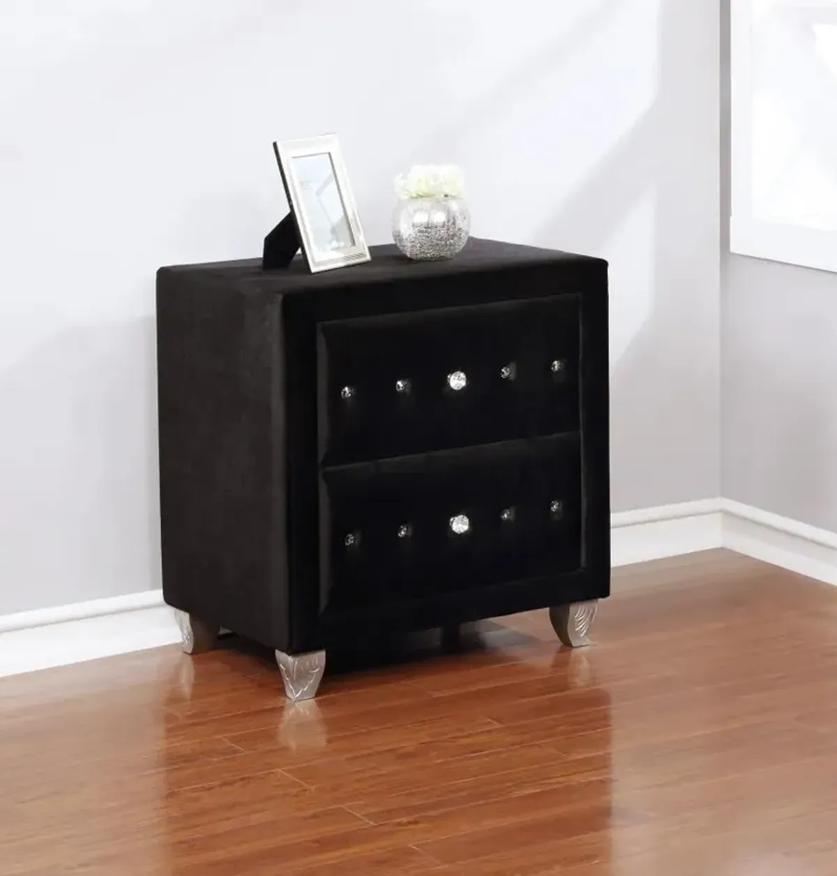 Deanna 2-drawer Rectangular Nightstand Black