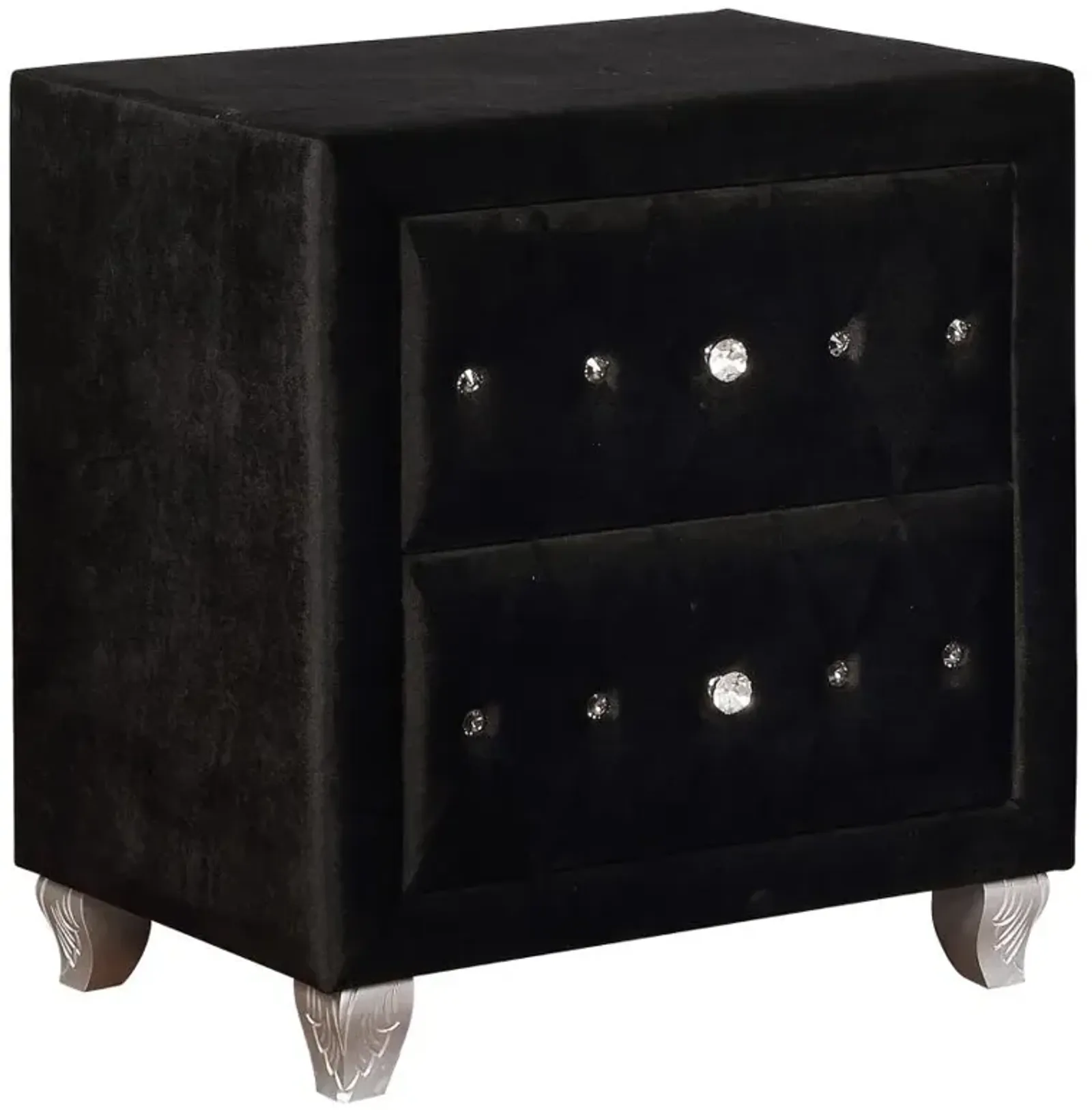 Deanna 2-drawer Rectangular Nightstand Black