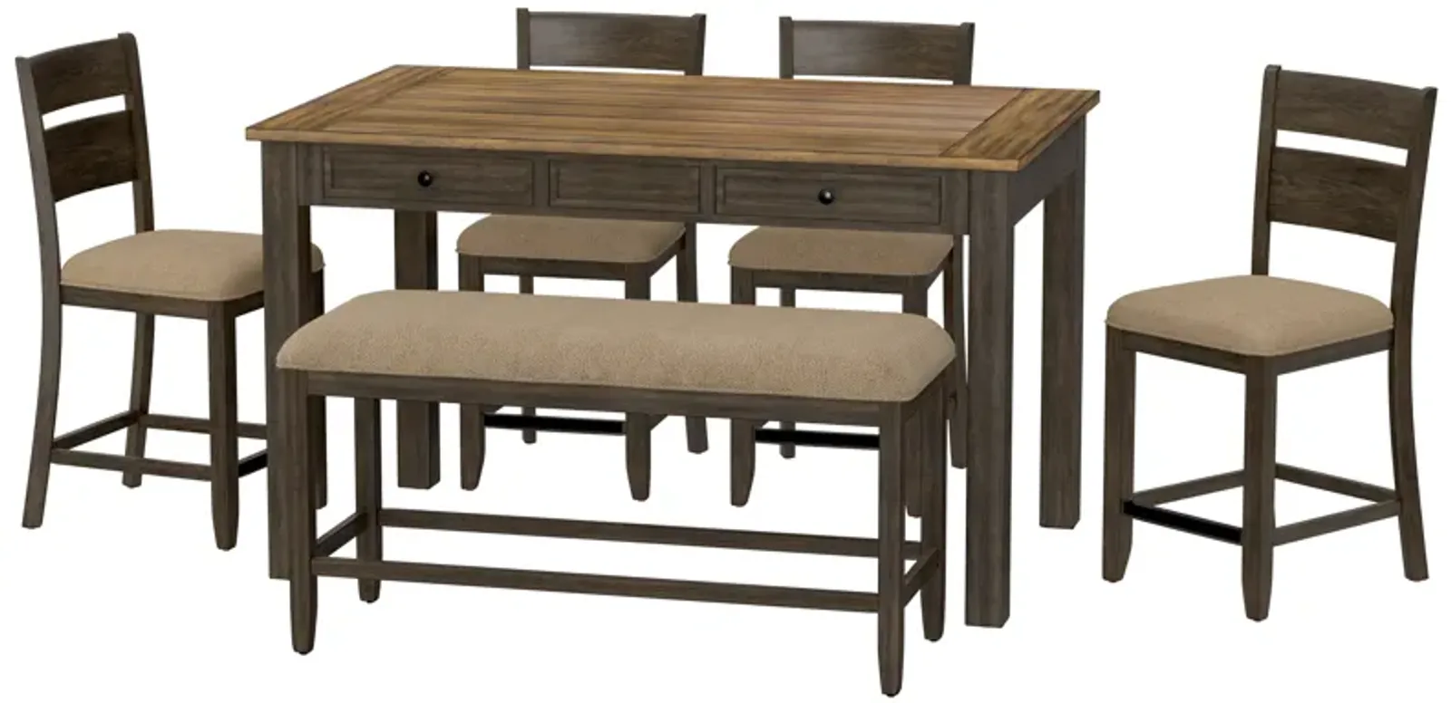 Sarasota 6 Piece Gathering Height Table Set