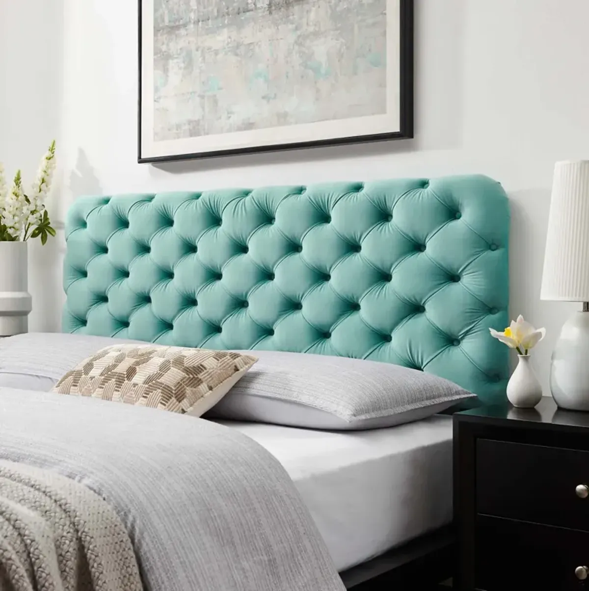 Lizzy Tufted Twin Performance Velvet Headboard