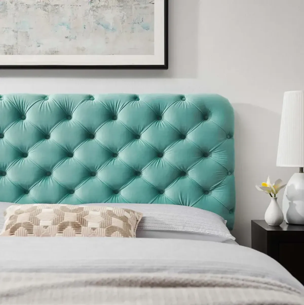 Lizzy Tufted Twin Performance Velvet Headboard