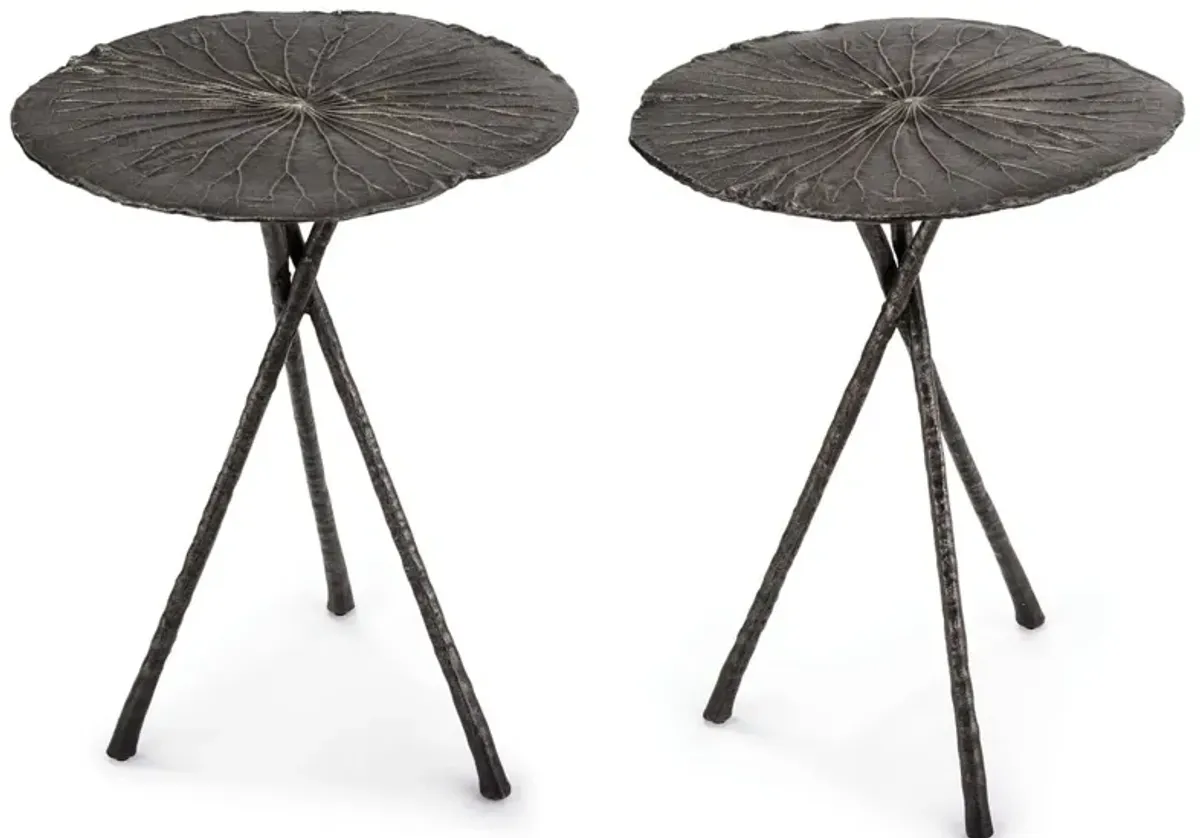 Lotus Table Large (Set of 2) Dark Nickel