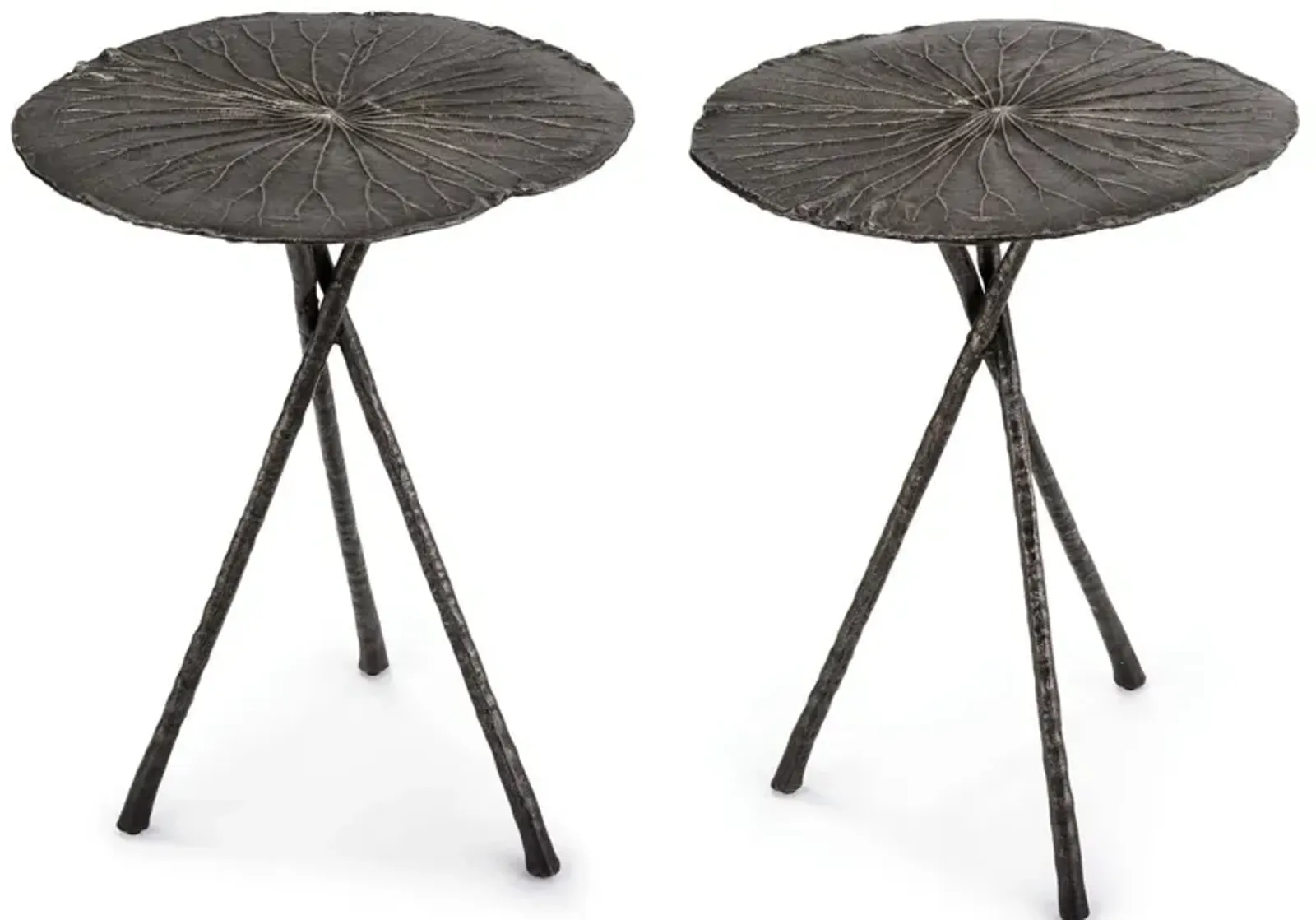 Lotus Table Large (Set of 2) Dark Nickel