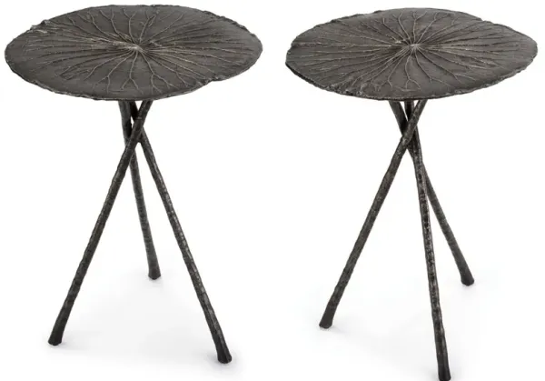 Lotus Table Large (Set of 2) Dark Nickel