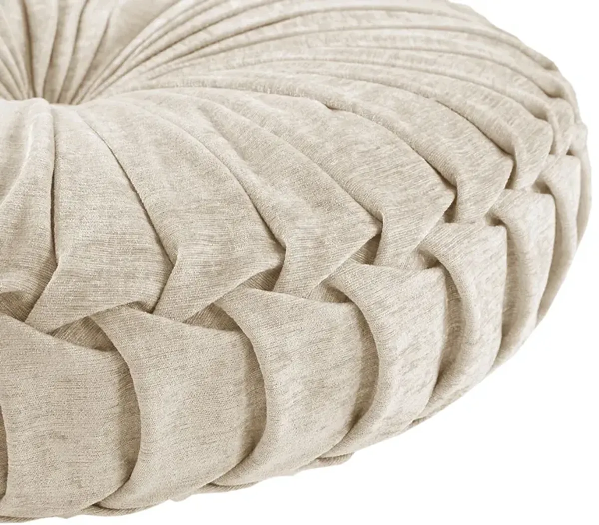 Intelligent Design Loretta Ivory Poly Chenille Round Floor Pillow Cushion