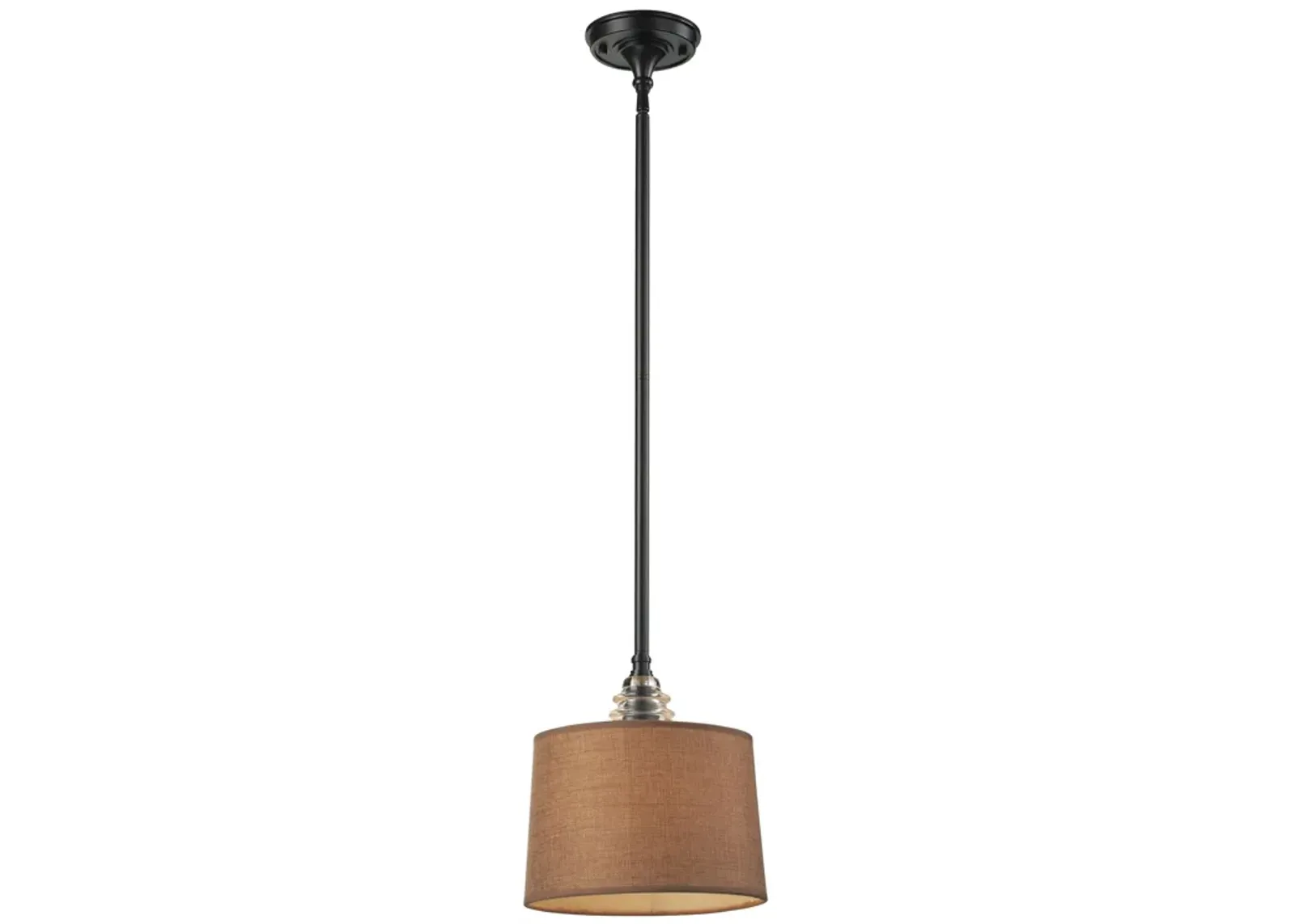 Insulator Glass 1-Light Pendant in Oiled Bronze