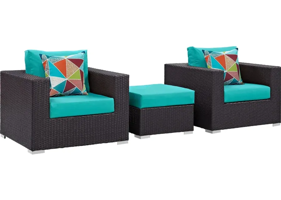 Convene 3 Piece Outdoor Patio Sofa Set