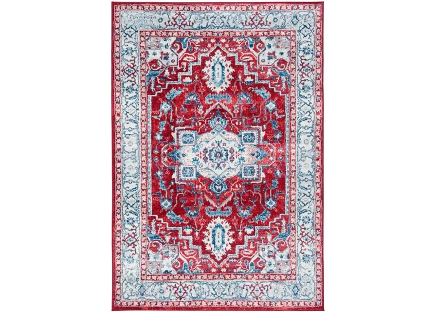 Brentwood 851 Red / Beige 8' X 10' Large Rectangle Powerloomed Rug