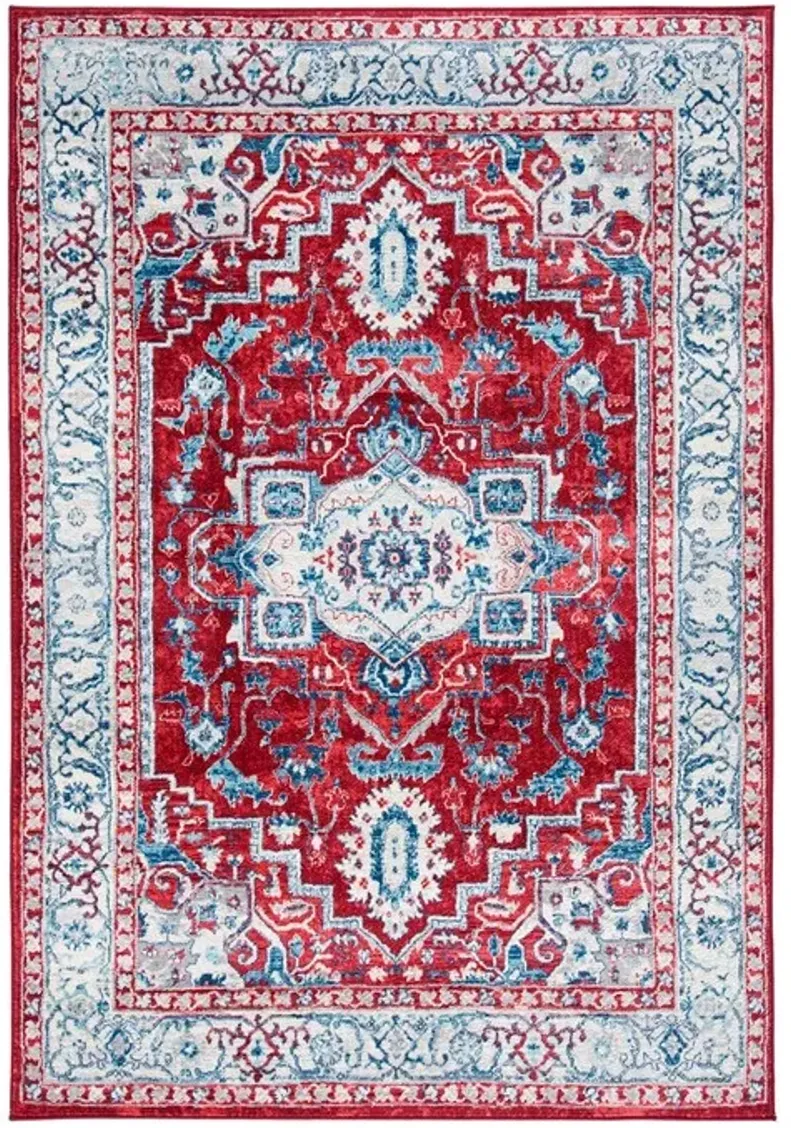 Brentwood 851 Red / Beige 8' X 10' Large Rectangle Powerloomed Rug