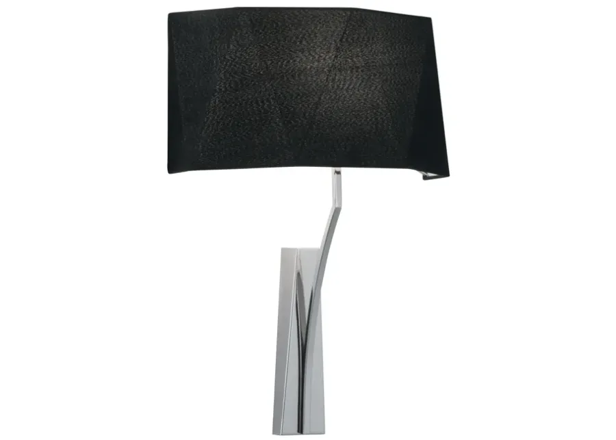 Diamond Wide Wall Sconce - Polished Nickel with Black Shade