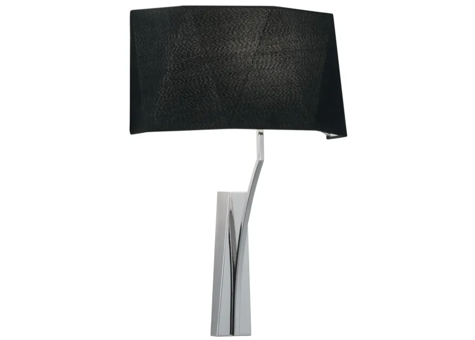 Diamond Wide Wall Sconce - Polished Nickel with Black Shade