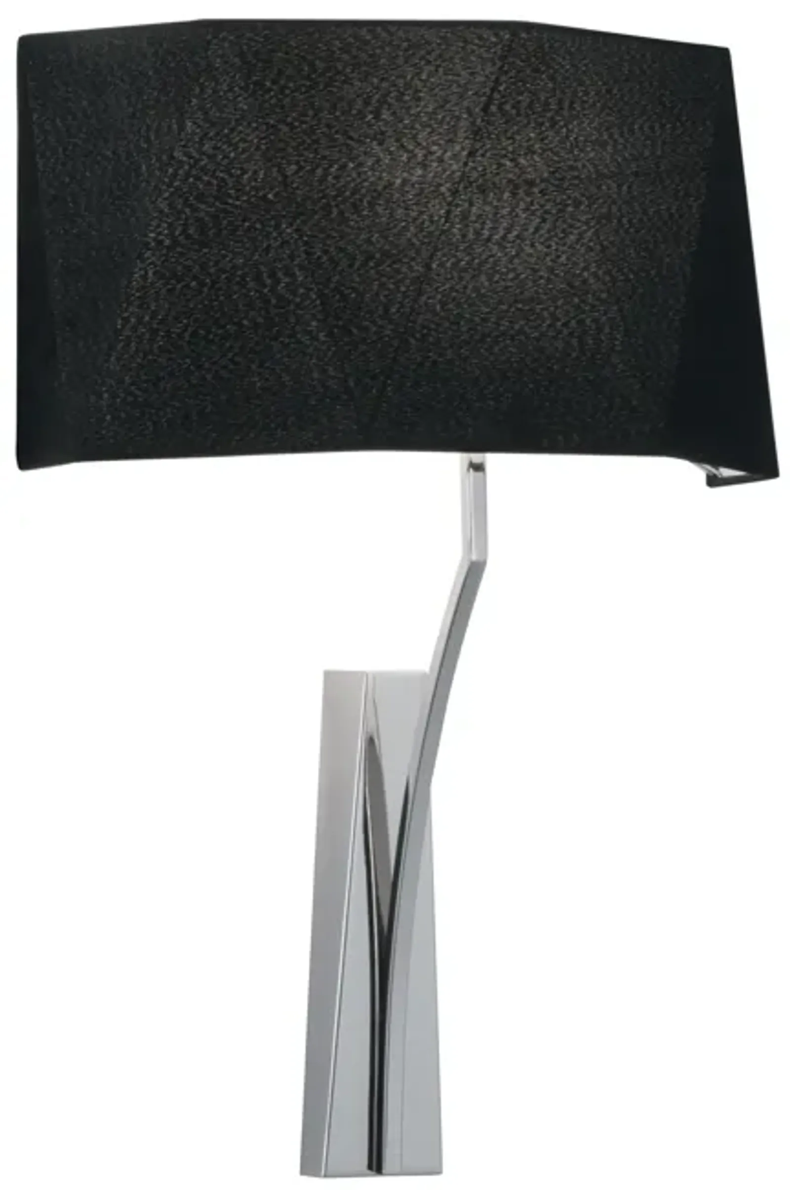 Diamond Wide Wall Sconce - Polished Nickel with Black Shade