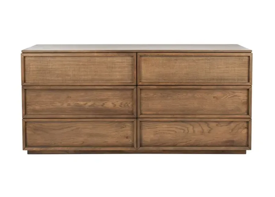 Zeus 6 Drawer Wood Dresser