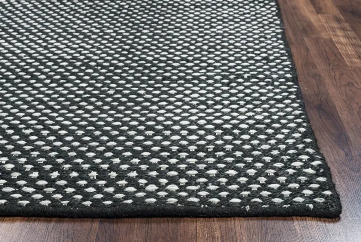 Ellington Black pattern  Jute / Wool  2'6" x 8' Runner Rug