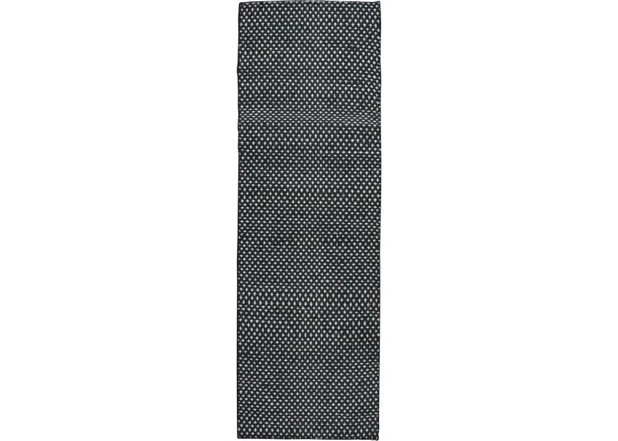 Ellington Black pattern  Jute / Wool  2'6" x 8' Runner Rug