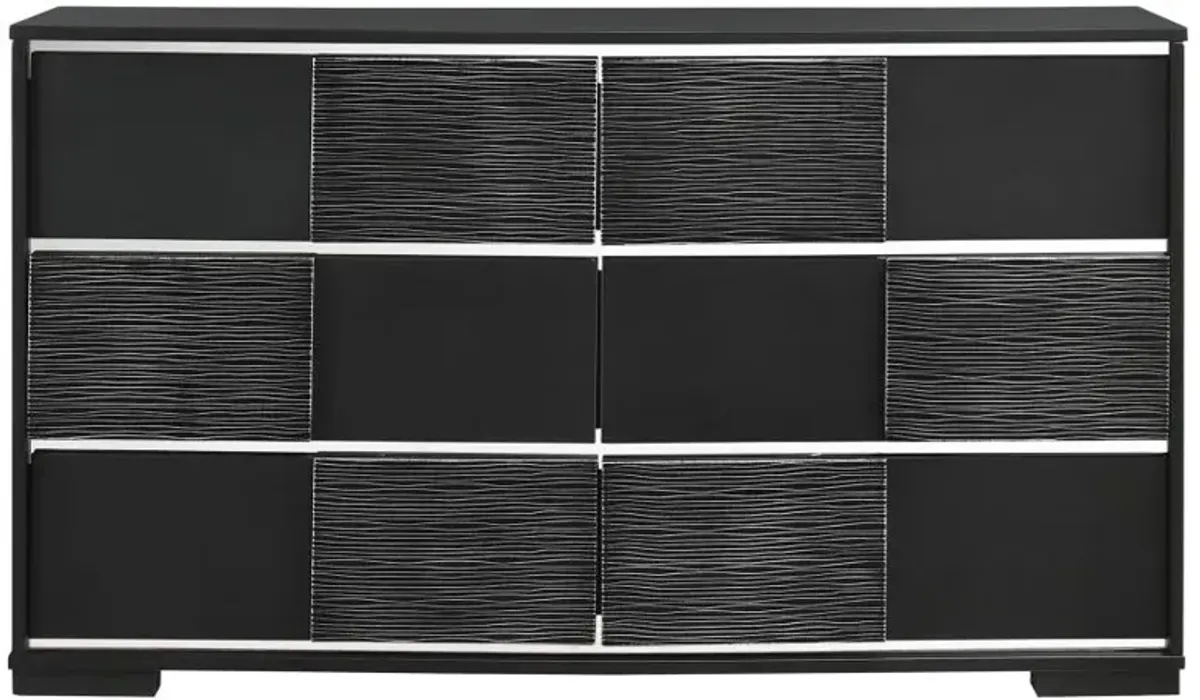 Aarav 6-Drawer Dresser Black