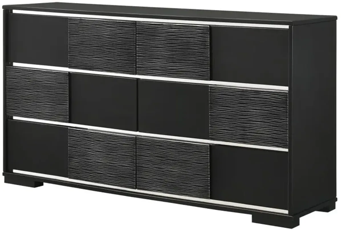 Aarav 6-Drawer Dresser Black