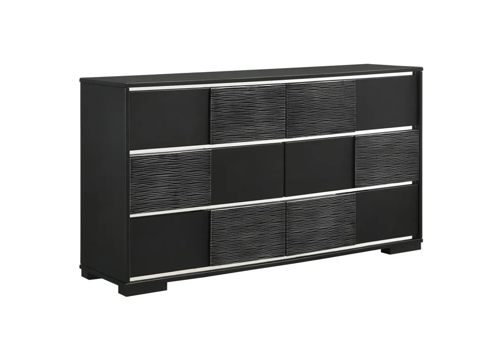 Aarav 6-Drawer Dresser Black