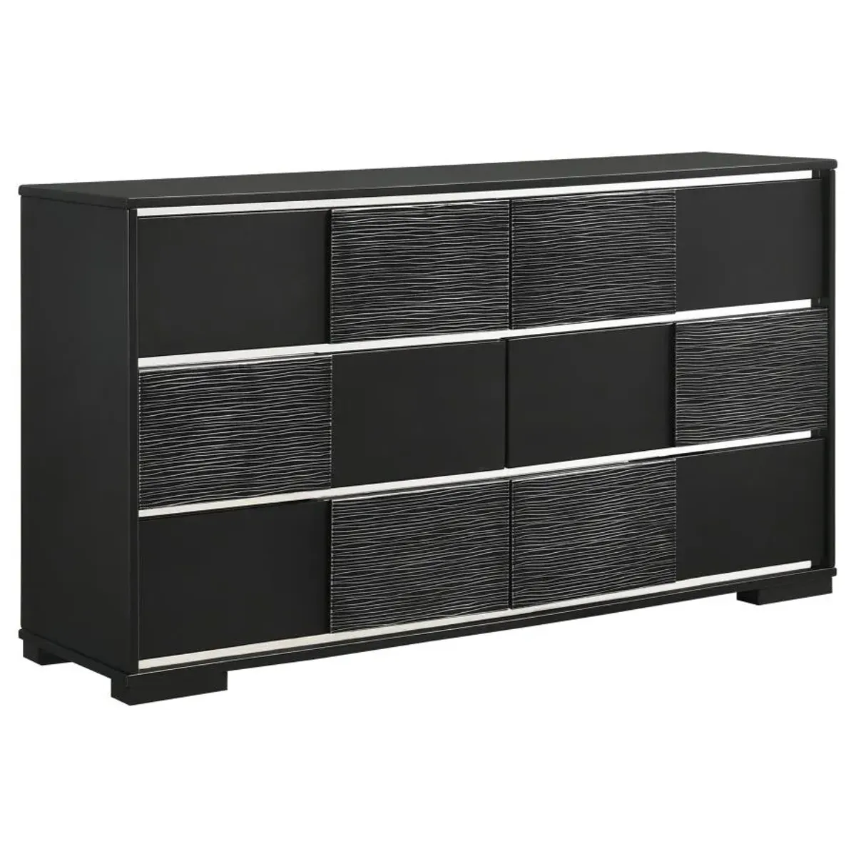 Aarav 6-Drawer Dresser Black