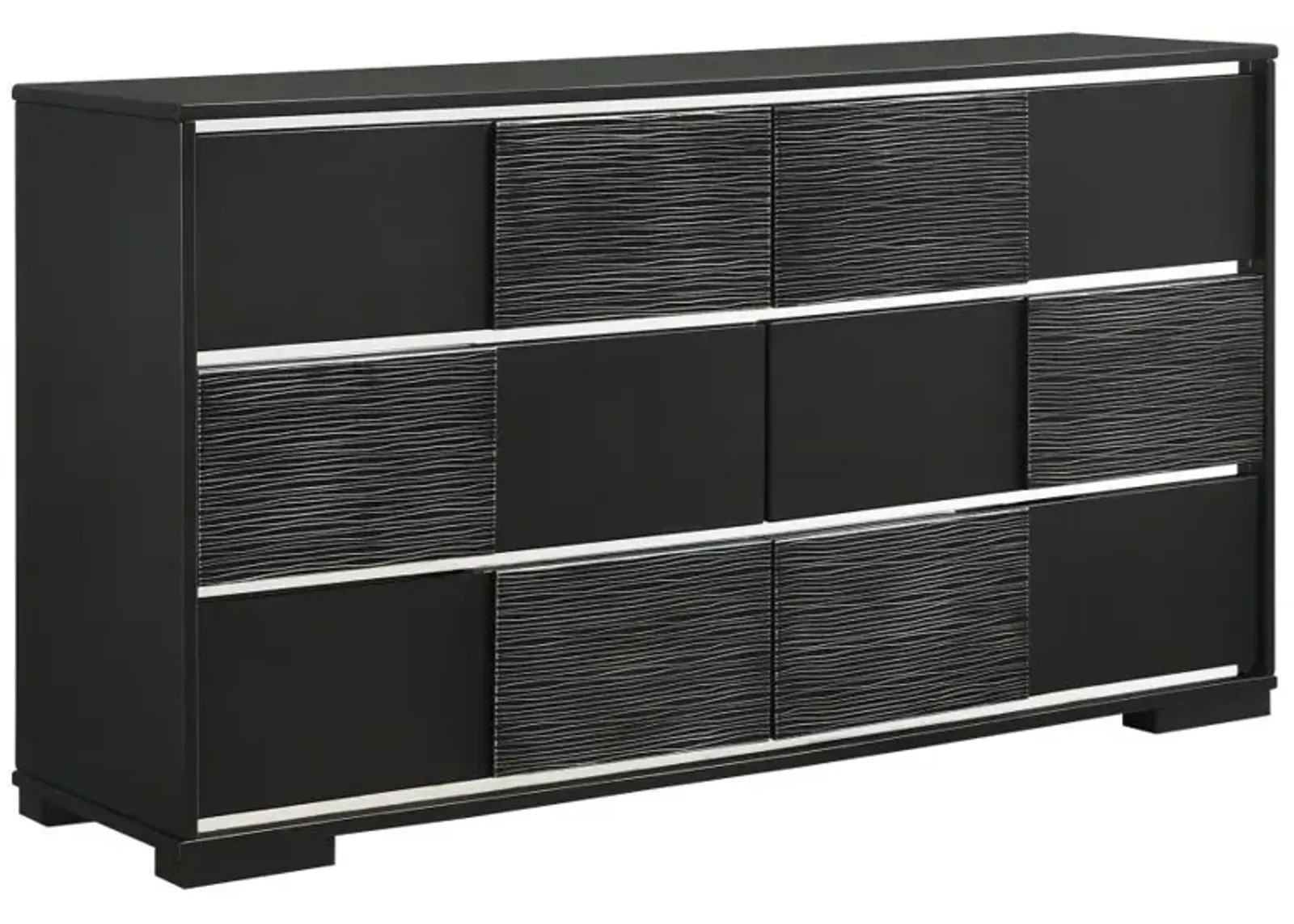 Aarav 6-Drawer Dresser Black