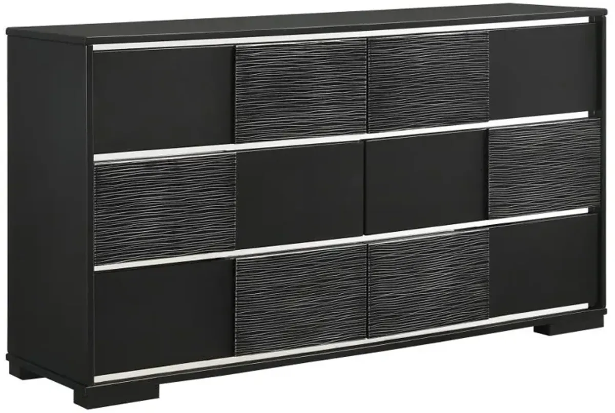 Aarav 6-Drawer Dresser Black