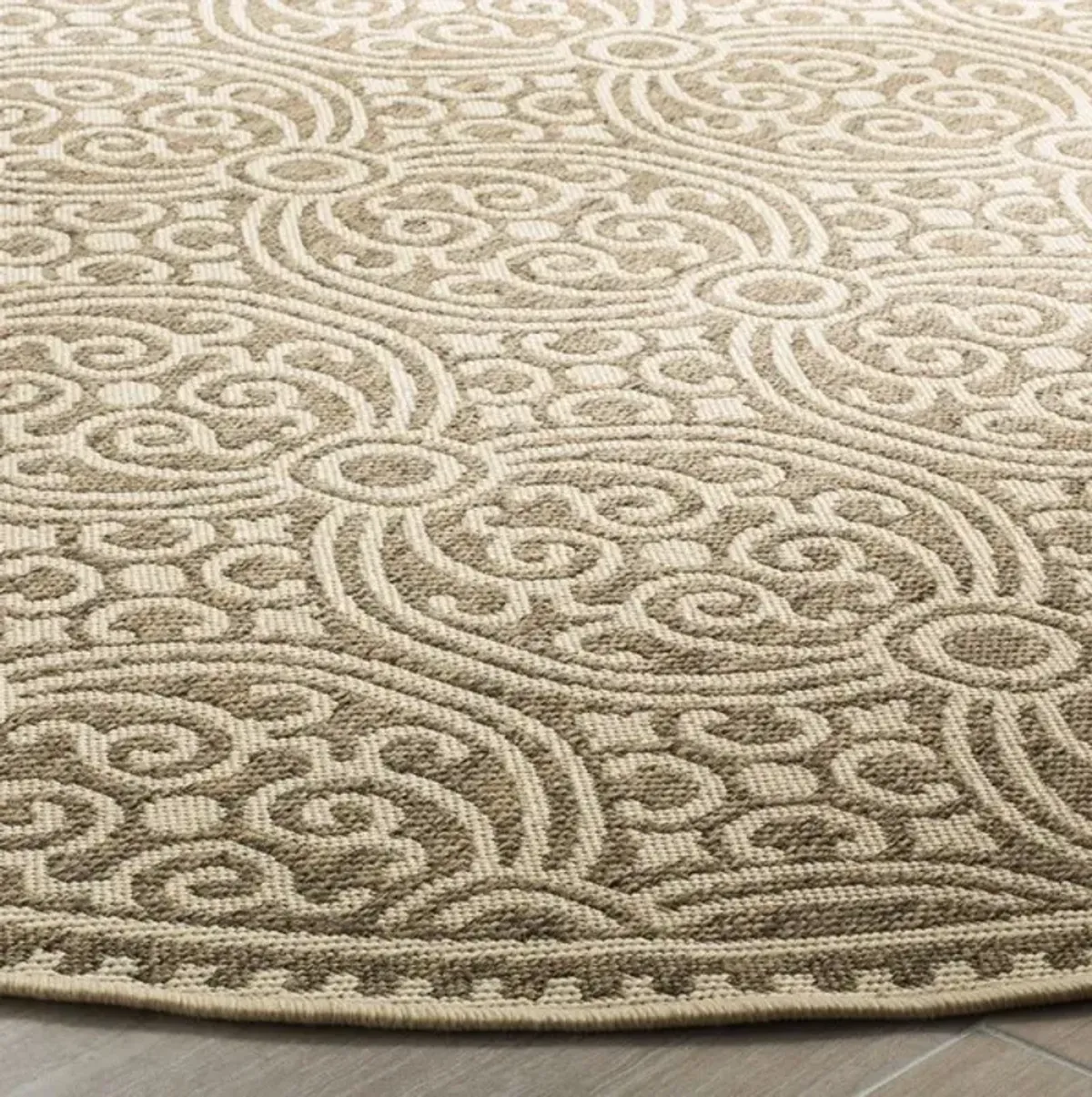 LINDEN 134 Collection LND134C-6R Cream / Beige 6'-7" X 6'-7" Round