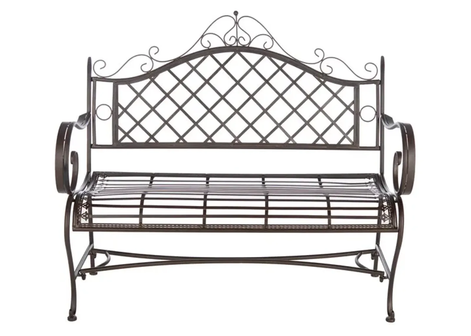 ABNER WROUGHT IRON 45.75 INCH W OUTDOOR GARDEN BENCH