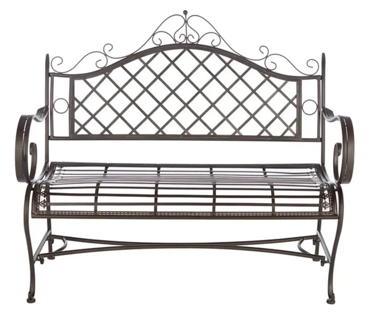 ABNER WROUGHT IRON 45.75 INCH W OUTDOOR GARDEN BENCH