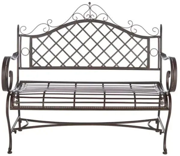 ABNER WROUGHT IRON 45.75 INCH W OUTDOOR GARDEN BENCH