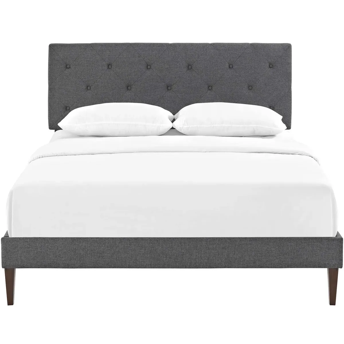 Tarah King Fabric Platform Bed with Squared Tapered Legs