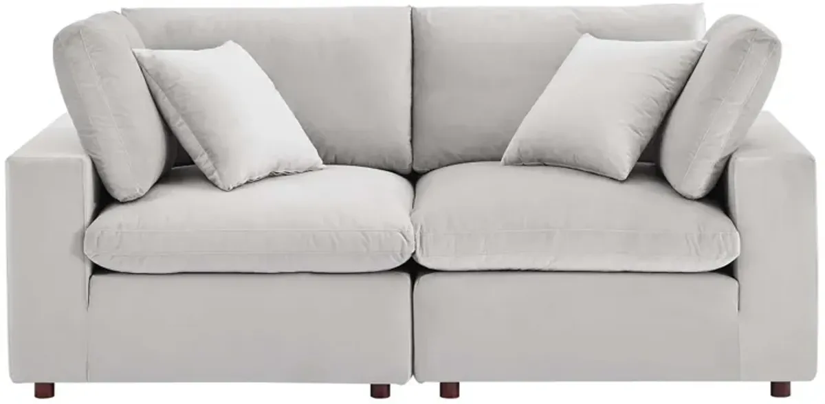 Commix Down Filled Overstuffed Performance Velvet Loveseat