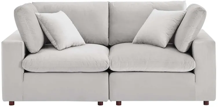 Commix Down Filled Overstuffed Performance Velvet Loveseat