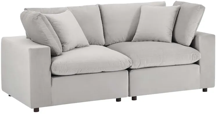 Commix Down Filled Overstuffed Performance Velvet Loveseat