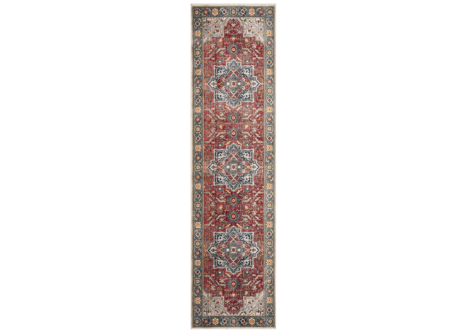 VINTAGE PERSIAN 478 RED  2'-2' x 10' Runner Rug