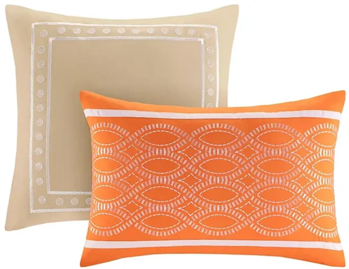 Intelligent Design Senna Orange Comforter Set