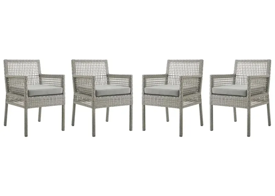 Aura Dining Armchair Outdoor Patio Wicker Rattan Set of 4